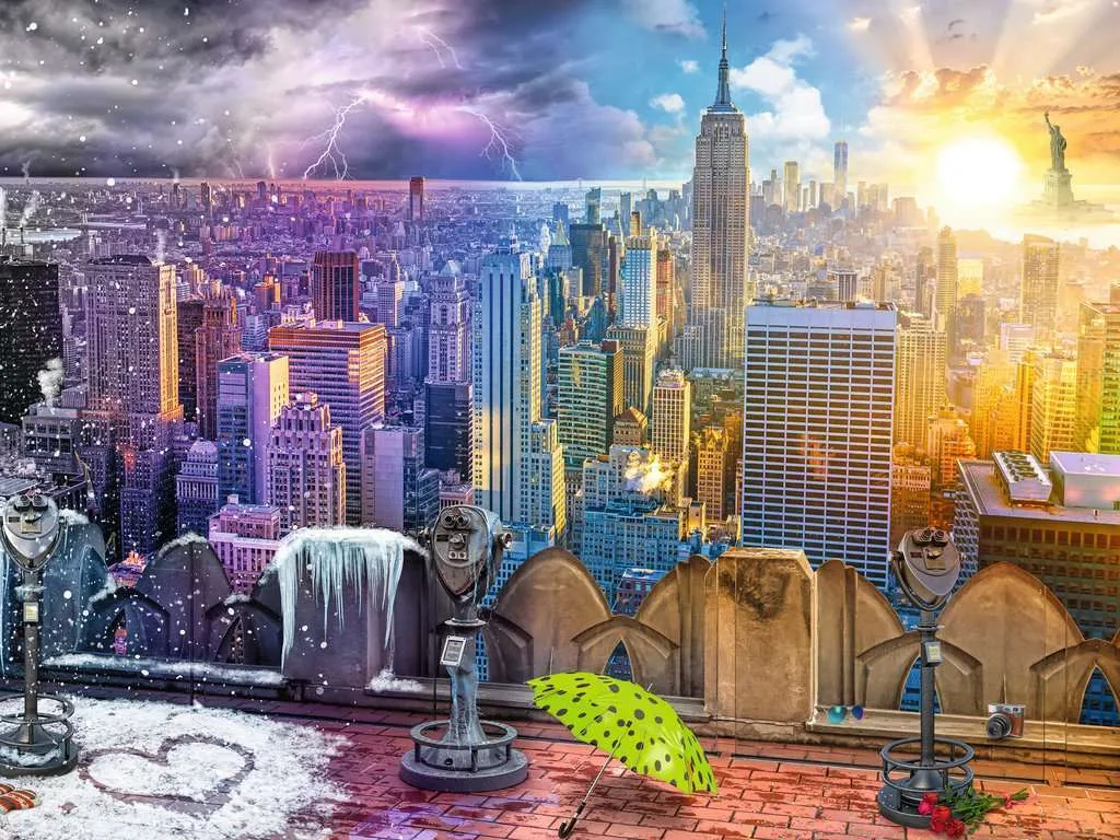 1500 pc Puzzle - New York in Winter and Summer