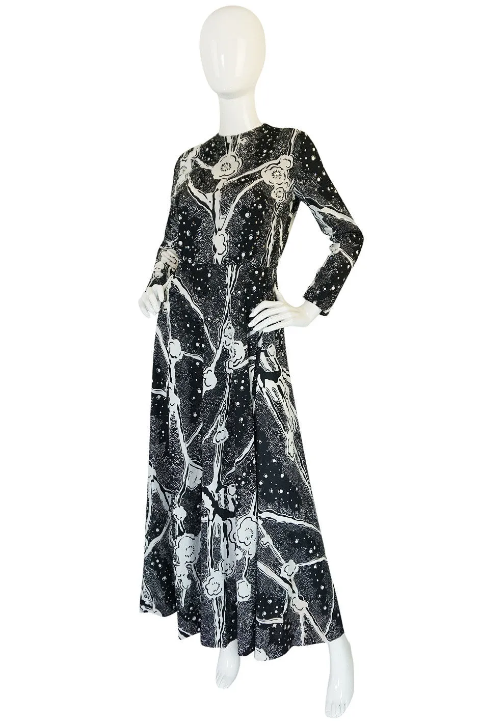 1960s Donald Brooks Rhinestone Scattered Jersey Dress