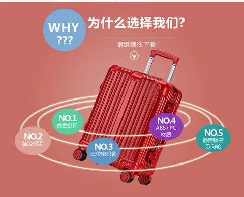 2018 Autumn And Winter New Mute Caster Pc Trolley Case Unisex Trolley Case Luggage