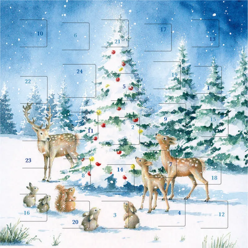 Advent Calendar Card Winter Deer