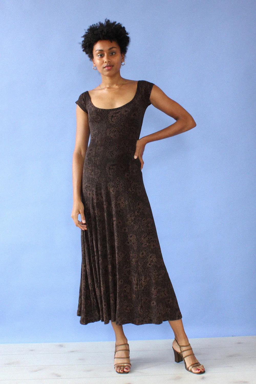 Alexia Stipple Jersey Maxi Dress XS-M