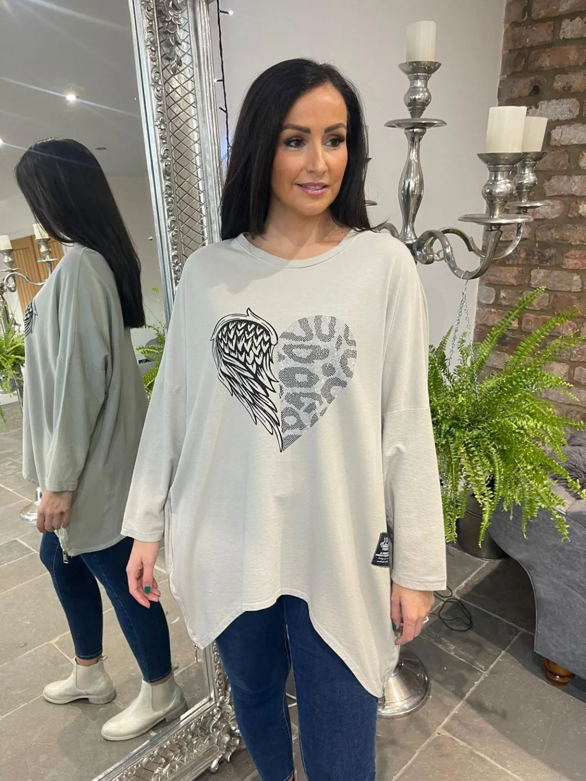 Angel Wing Heart Sweat Top Wylla