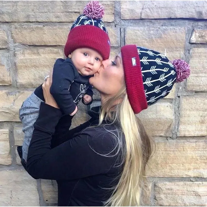 Arrow Knit Beanie Winter Hats | Jan & Jul