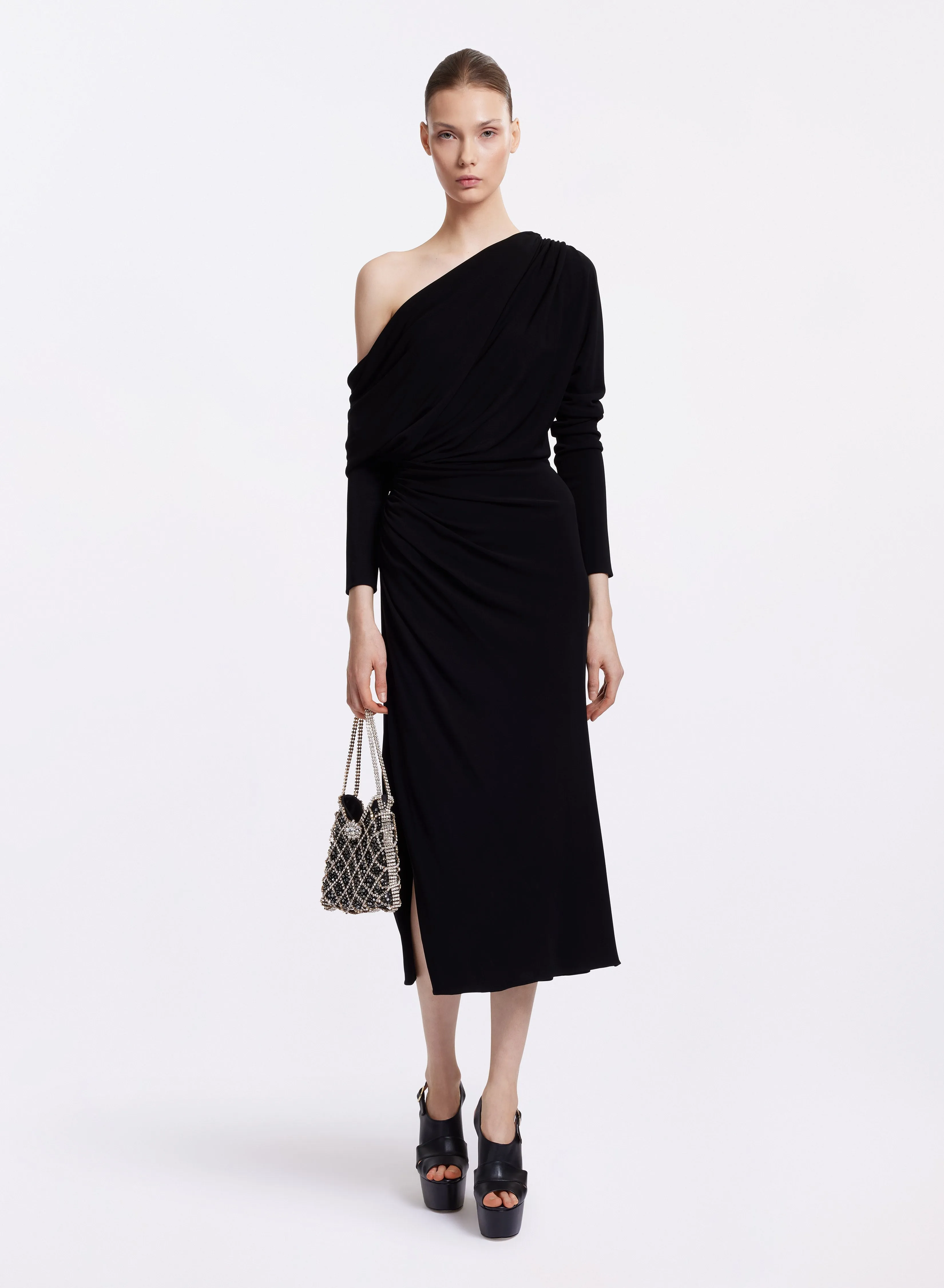 Asymmetric Jersey Dress