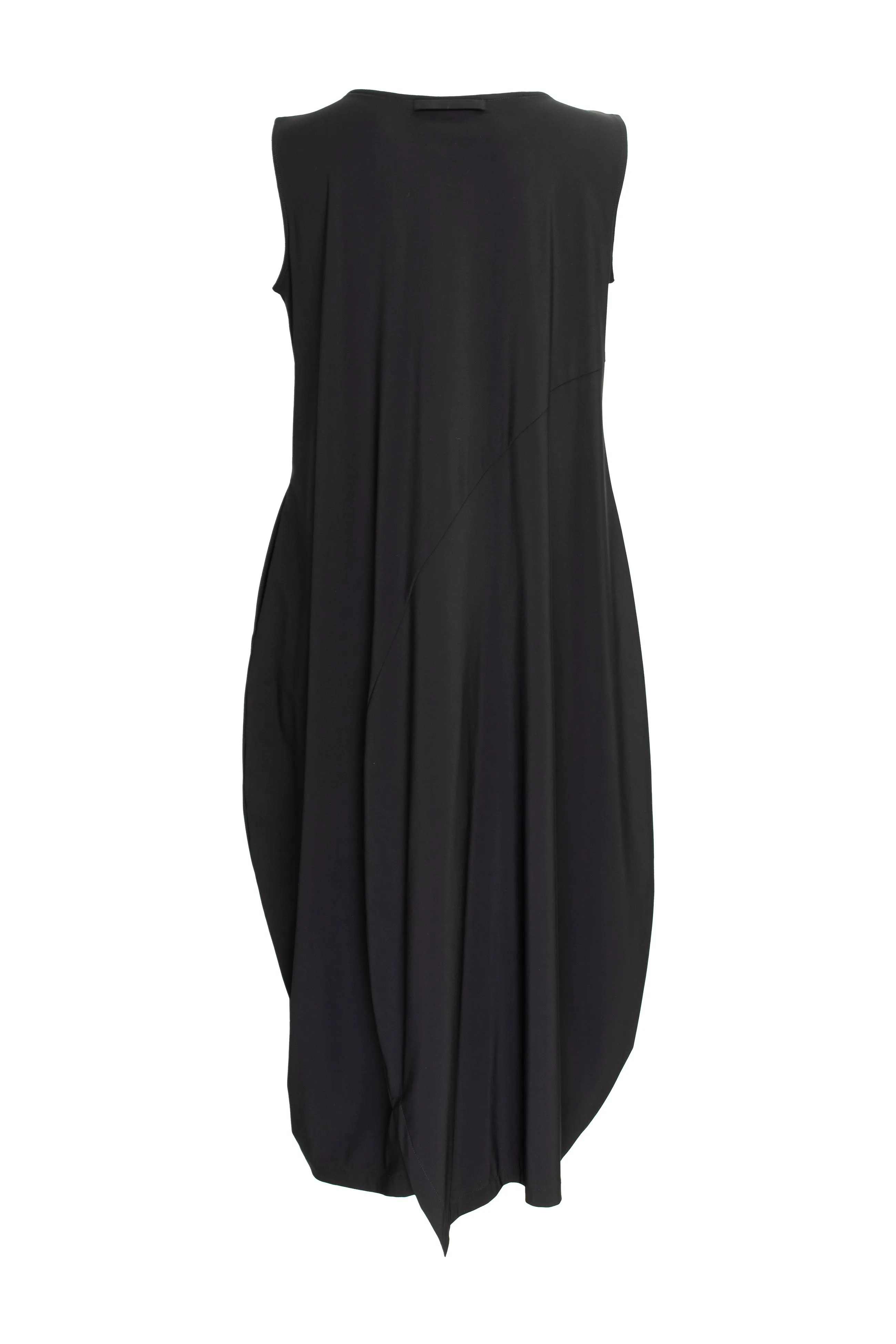 Asymmetric Panel Singlet Dress - Black Jersey 6068