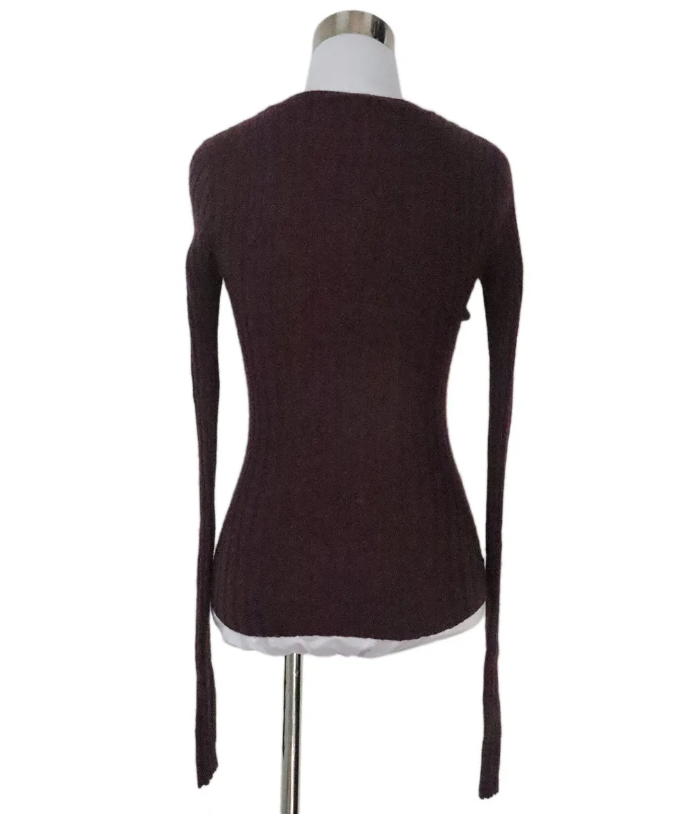 Autumn Burgundy Cashmere Sweater sz 0