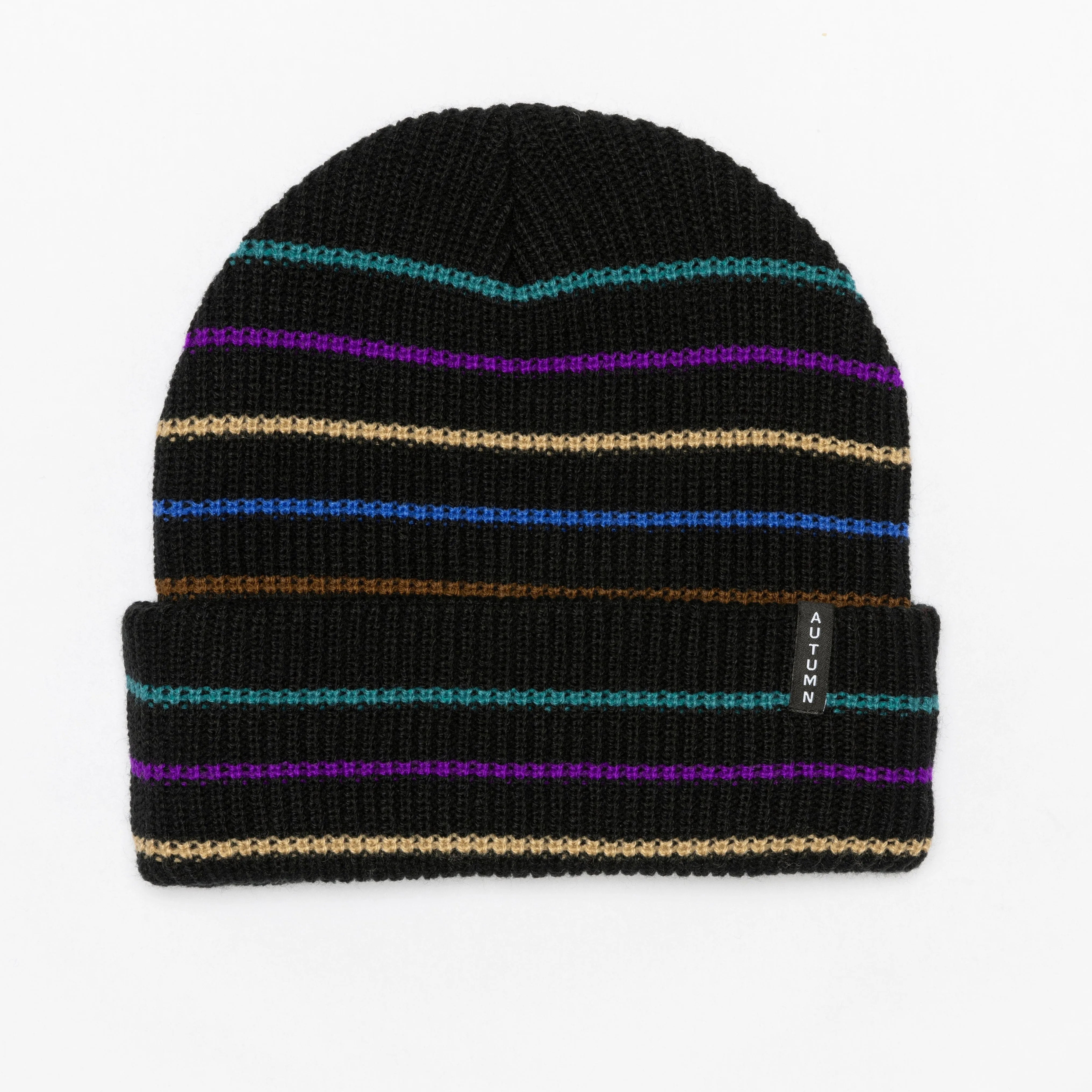 AUTUMN Multi Stripe Beanie Black