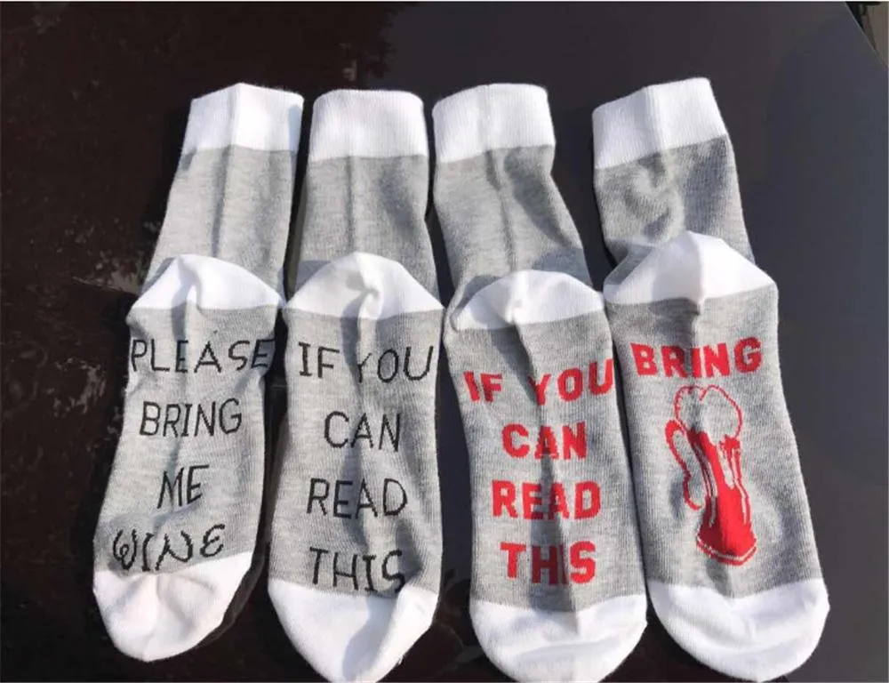 Autumn Spring Christmas Dobby Custom Wine Cotton Polyester Socks for Women