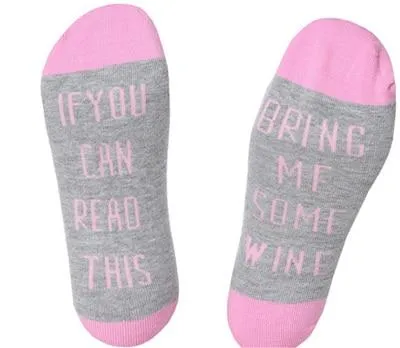 Autumn Spring Christmas Dobby Custom Wine Cotton Polyester Socks for Women