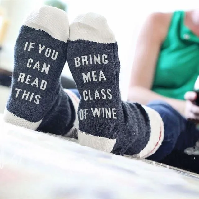 Autumn Spring Christmas Dobby Custom Wine Cotton Polyester Socks for Women