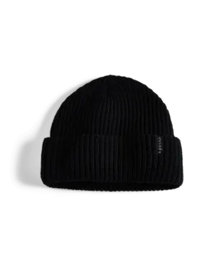 AUTUMN Wool Ribbed Knit Beanie Black