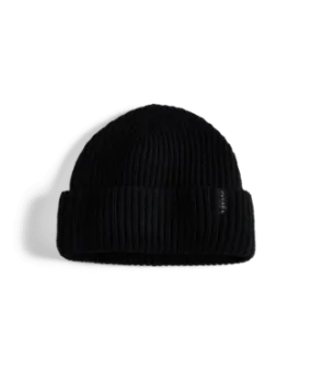 AUTUMN Wool Ribbed Knit Beanie Black