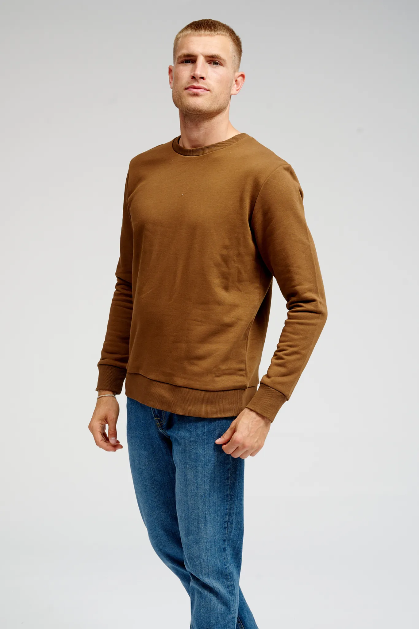 Basic Crewneck Sweat - Brun