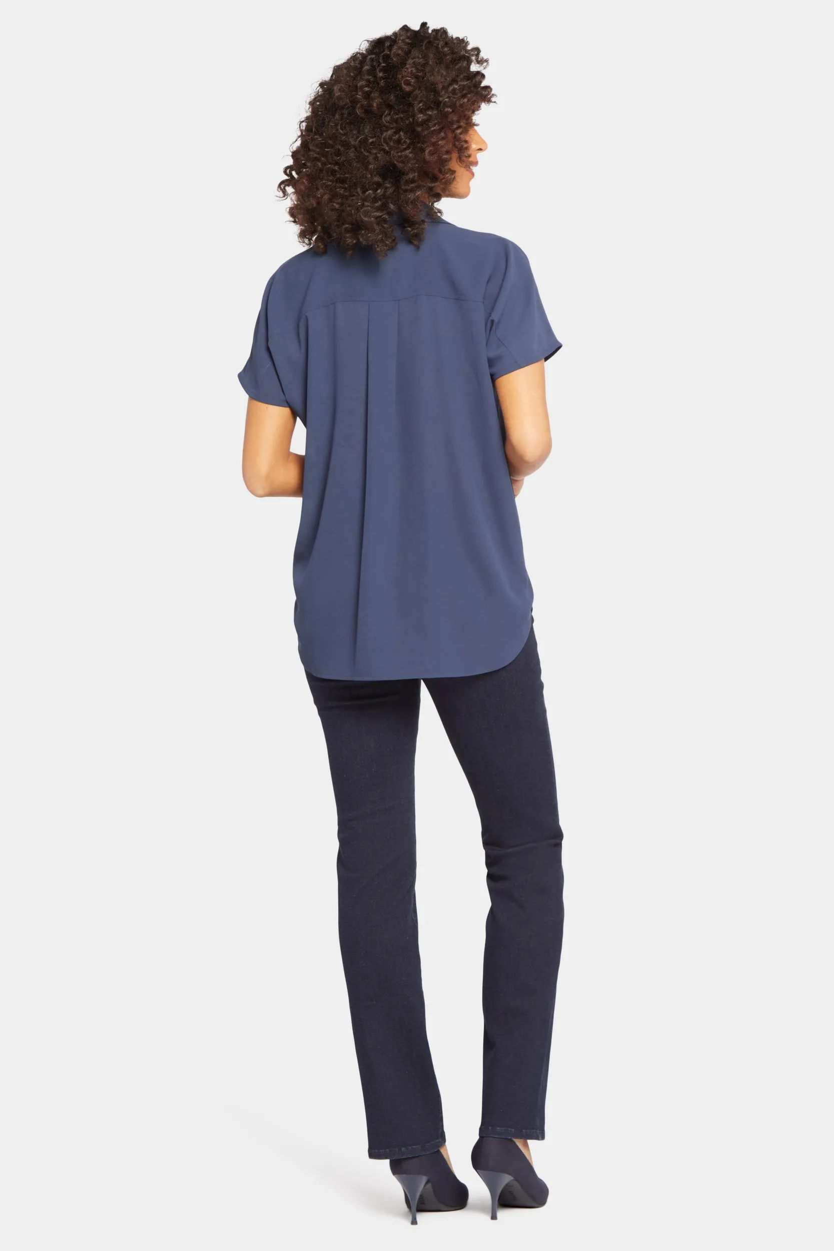 Becky Short Sleeved Blouse Donkerblauw | Oxford Navy