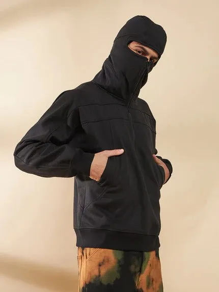 Black Baggy Smugglers Hooded Sweat Shirt