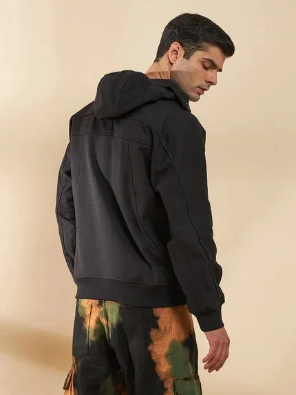 Black Baggy Smugglers Hooded Sweat Shirt