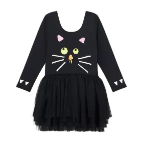 Black Cat Jersey Dress