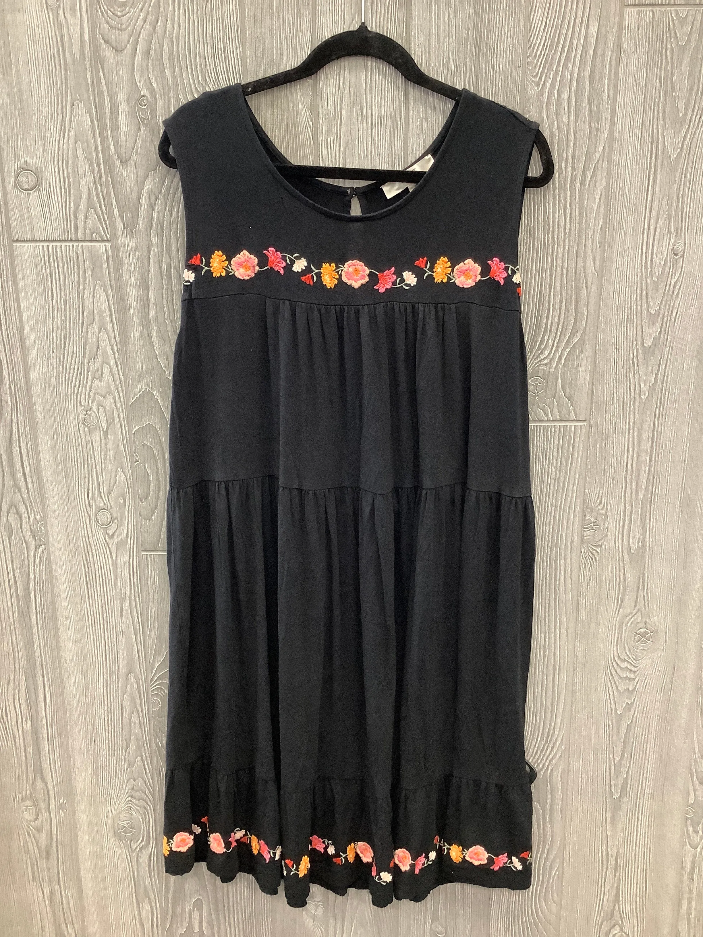 Black Dress Casual Midi Loft, Size Xxl