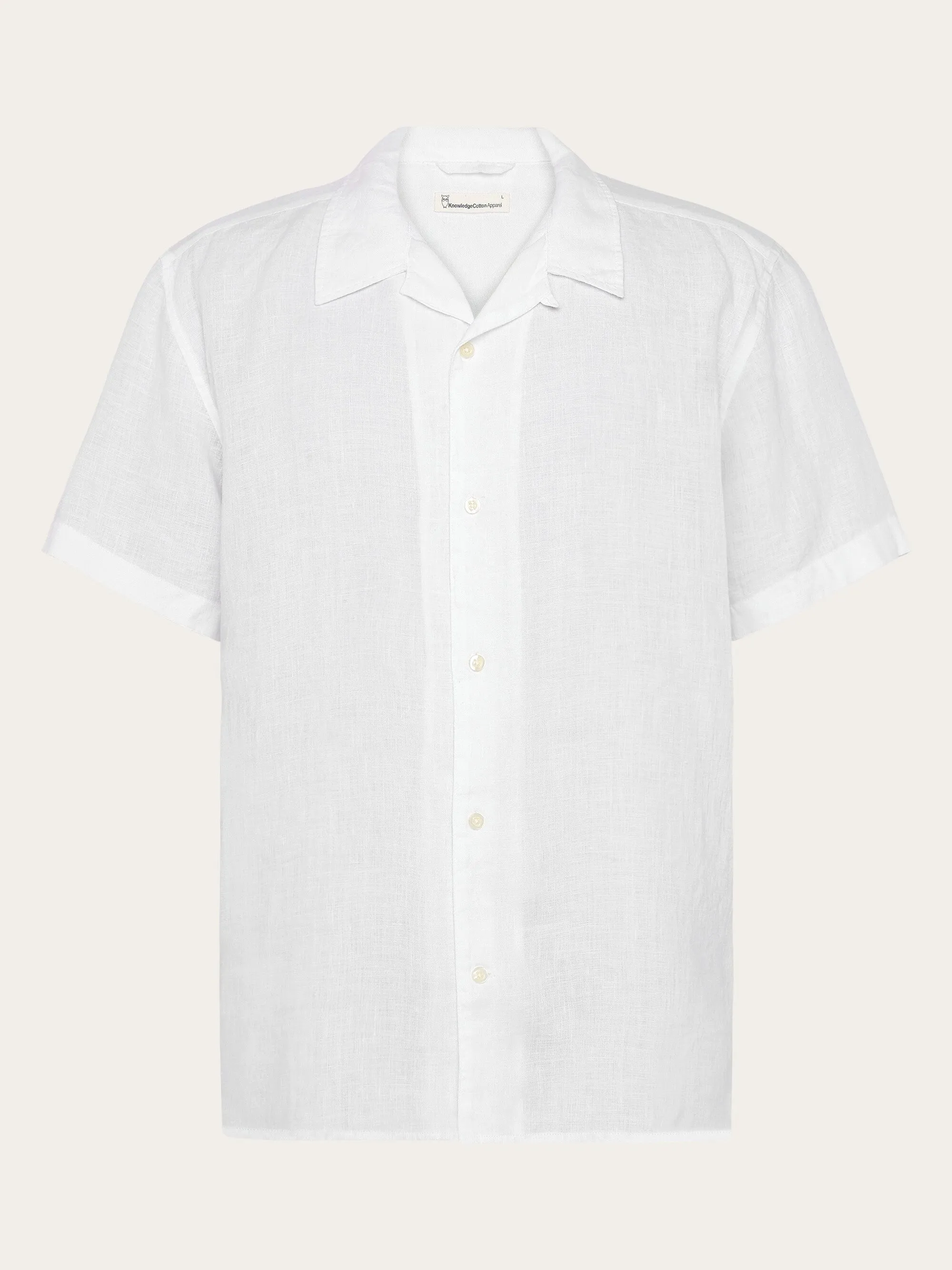 Box fit short sleeved linen shirt - Bright White