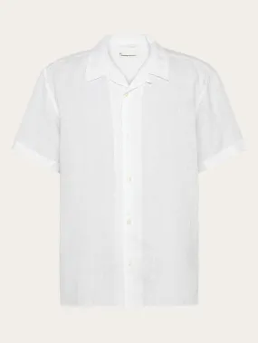 Box fit short sleeved linen shirt - Bright White