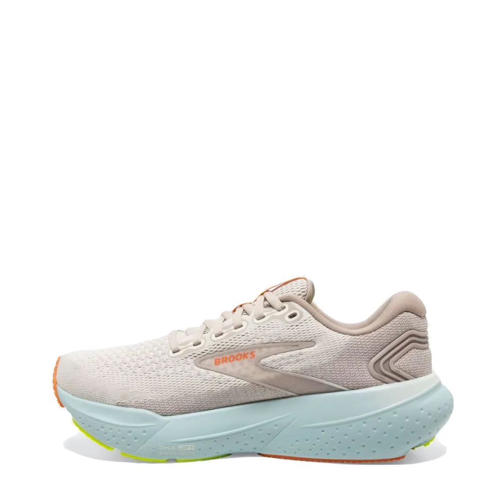 Brooks Women's Glycerin 21 Sneaker in Coconut/Aqua/Autumn Sunset