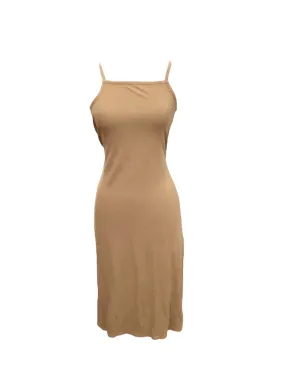 Brown Dress Casual Midi Clothes Mentor, Size S