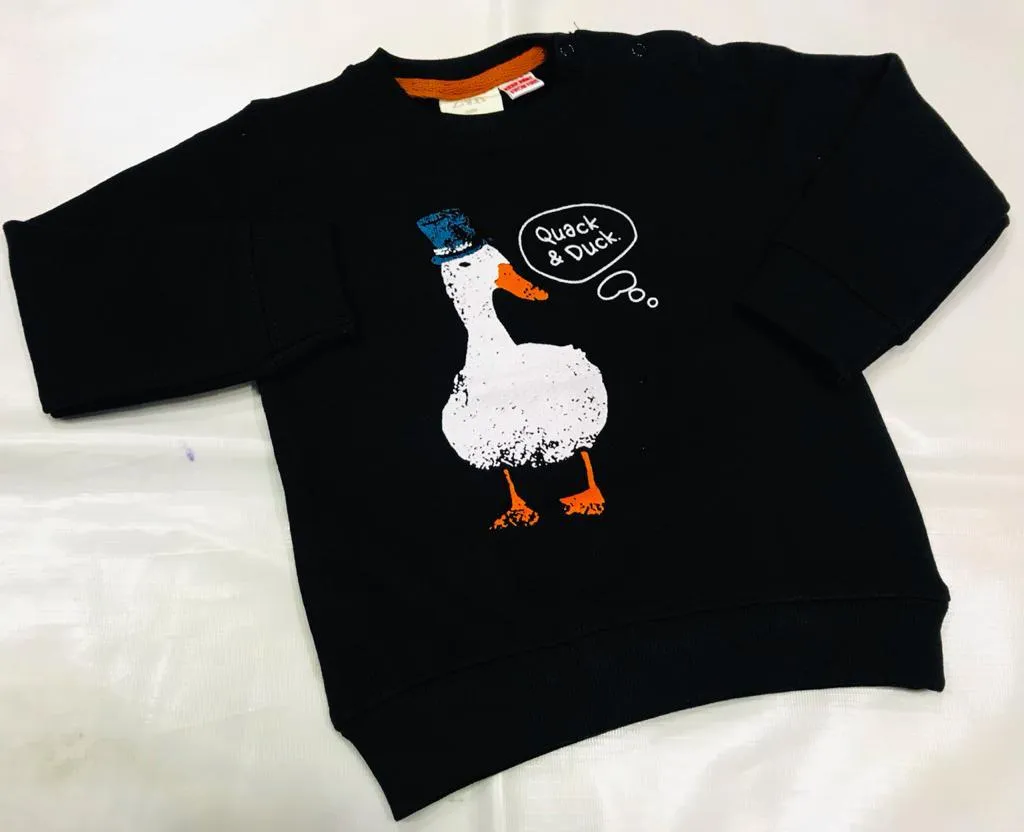 C1352 ZR Quack & Duck Black Sweat Shirt