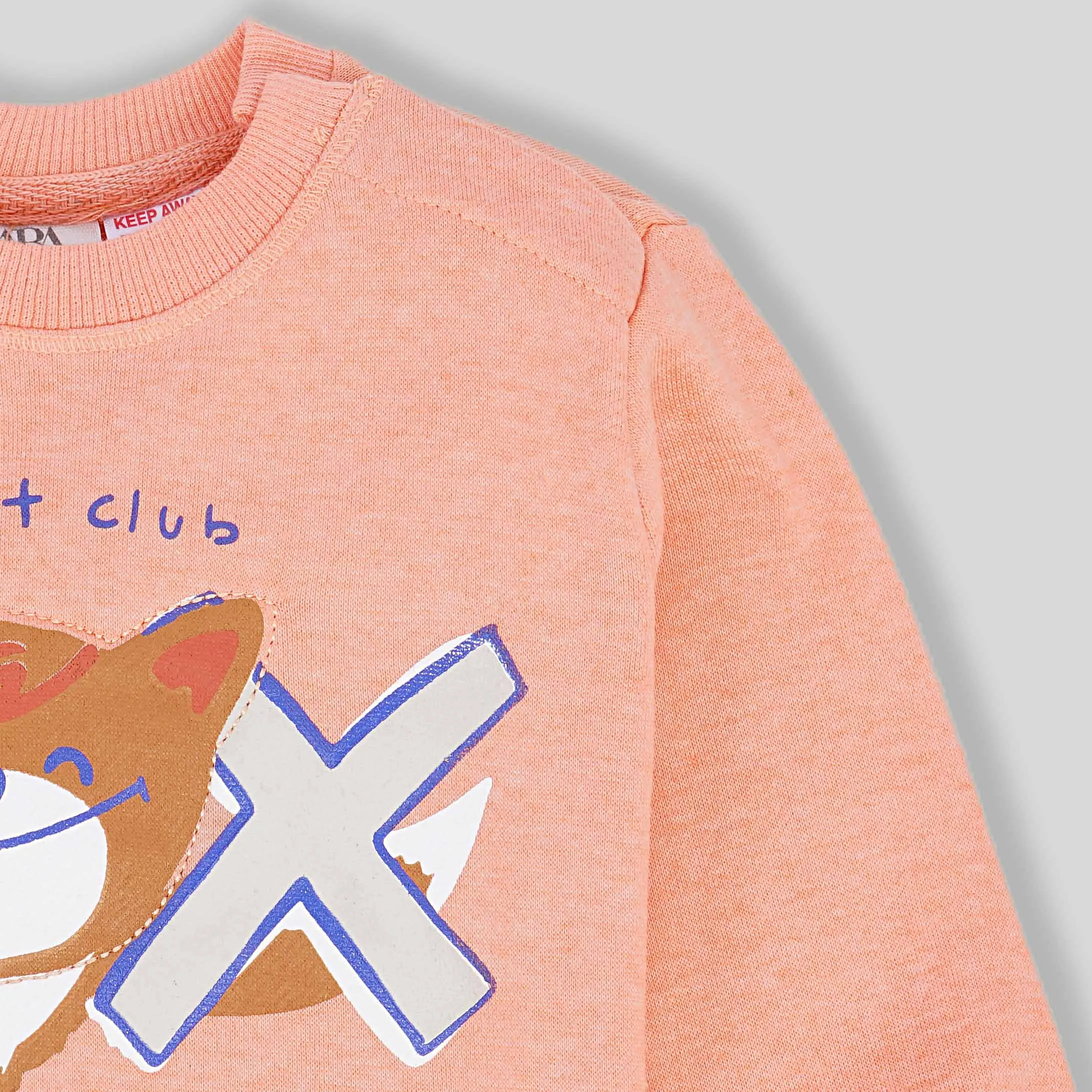 C1366 ZR  Secret Club Fox Peach Sweat Shirt