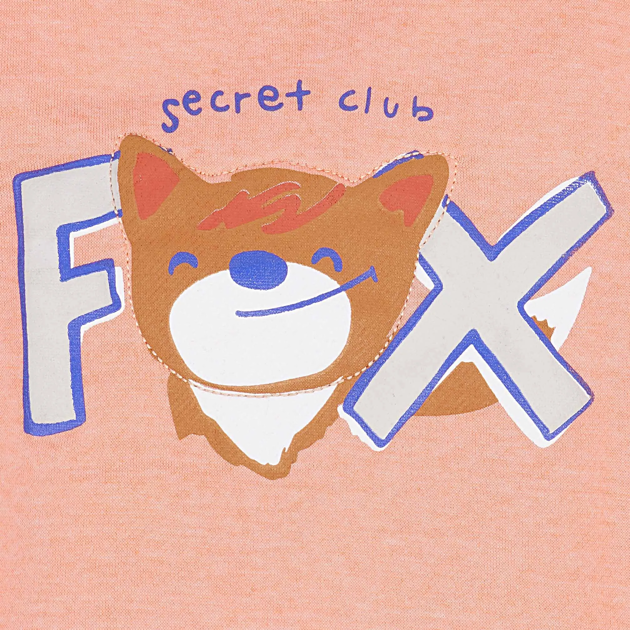 C1366 ZR  Secret Club Fox Peach Sweat Shirt