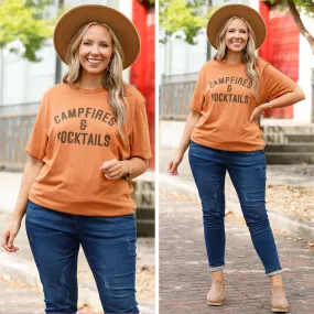 Campfires And Cocktails Tee, Heather Autumn