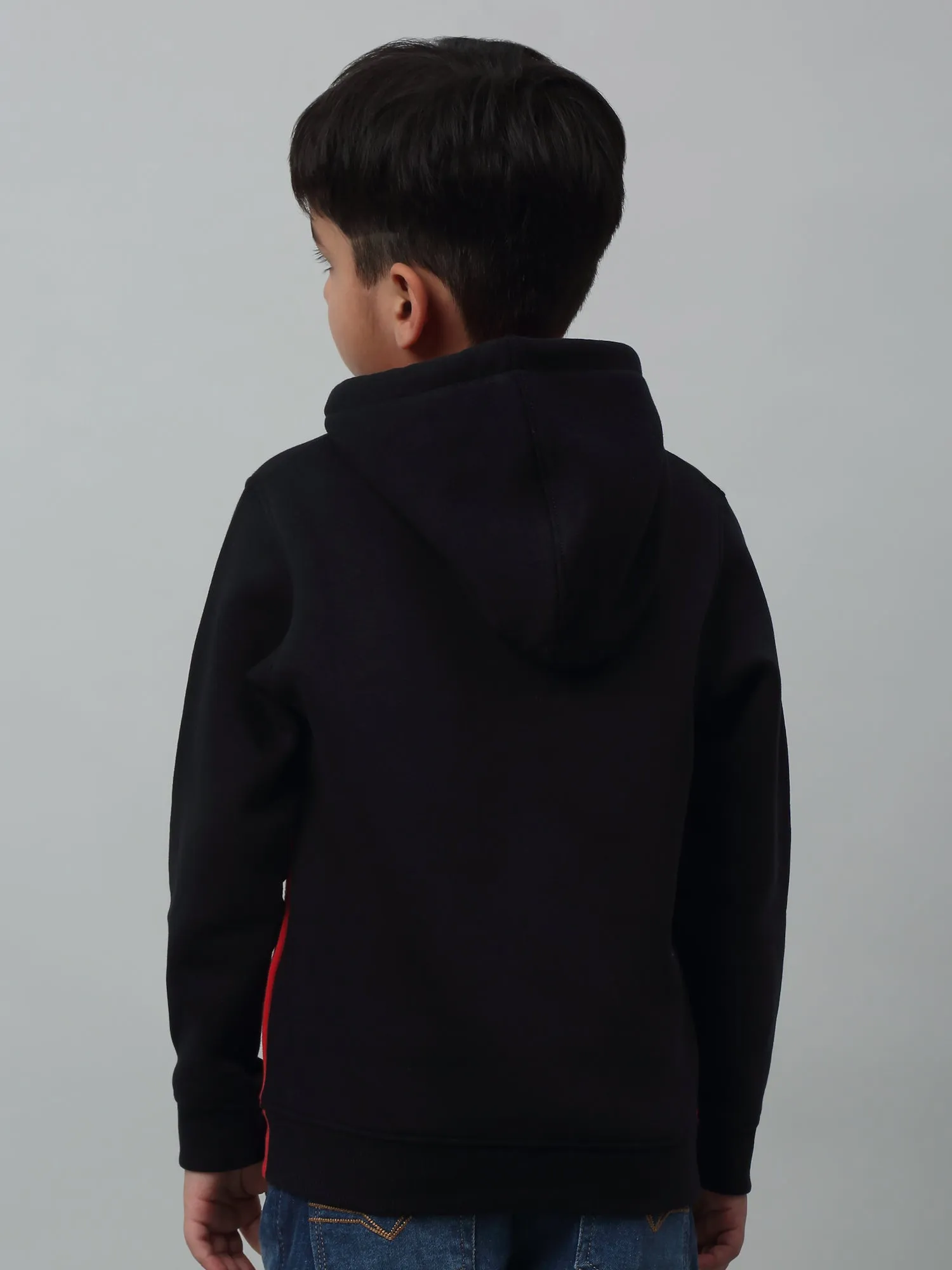 Cantabil Boys Red Colour Block Round Neck Sweatshirt For Winter