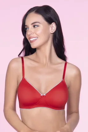 Casual Chic Padded Non-Wired T-shirt Bra - Haute Red