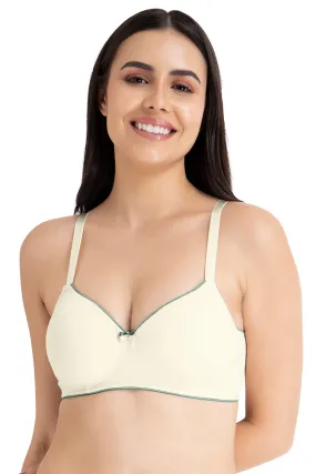 Casual Chic Solid Padded Non-Wired T-Shirt Bra - Whitesmoke-Cedar