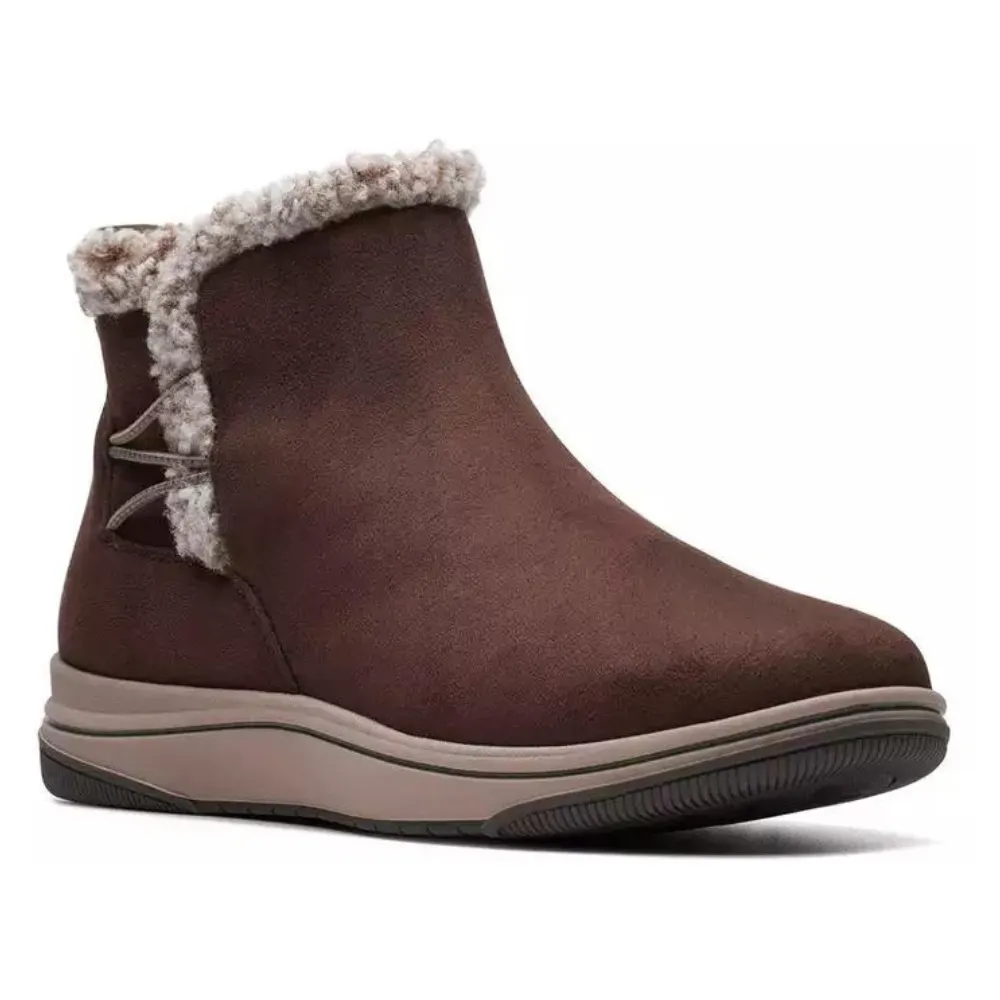 Clarks Breeze Fur Dark Brown Winter Bootie (Women's)