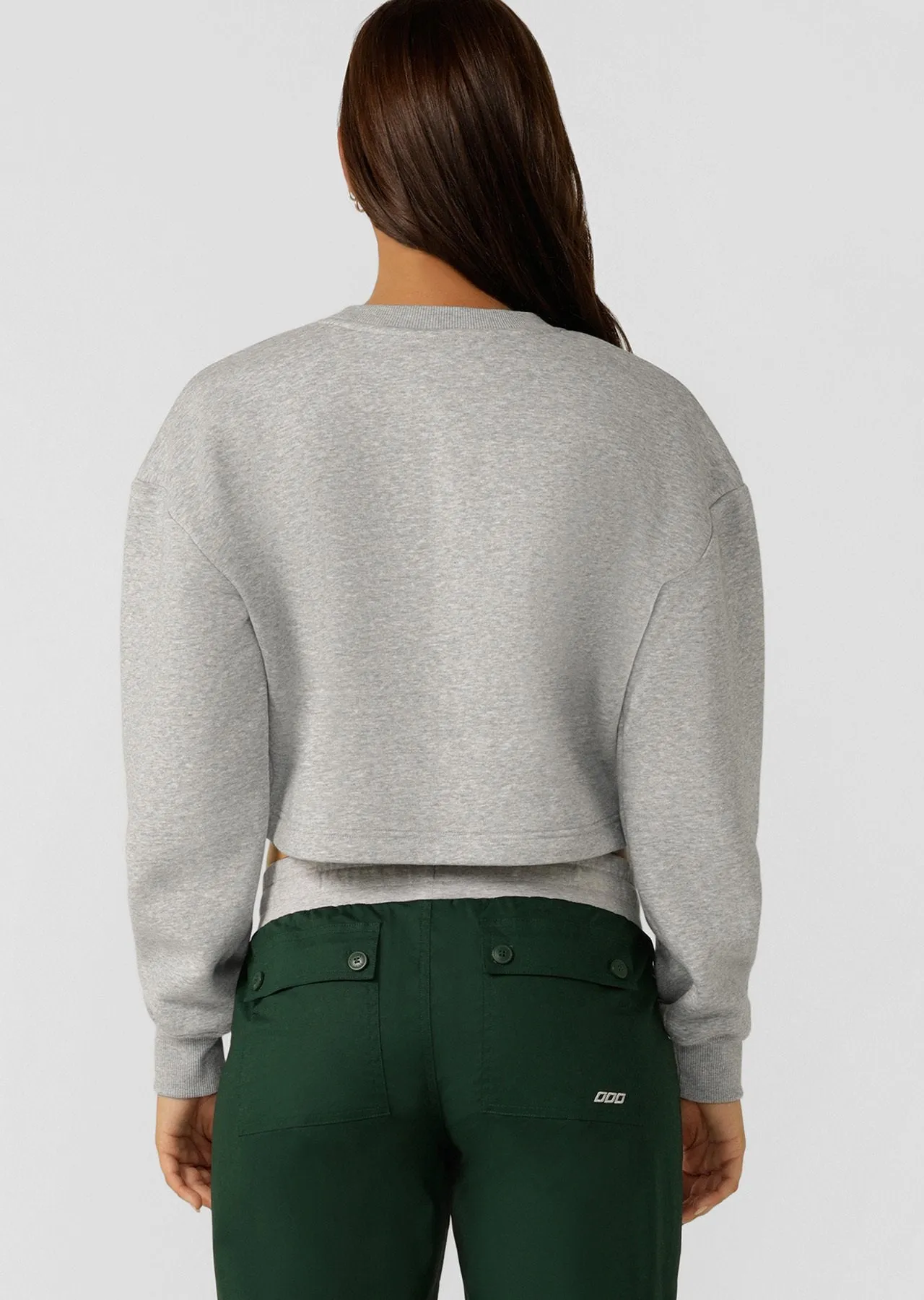 Classic Cropped Sweat | Grey Marle