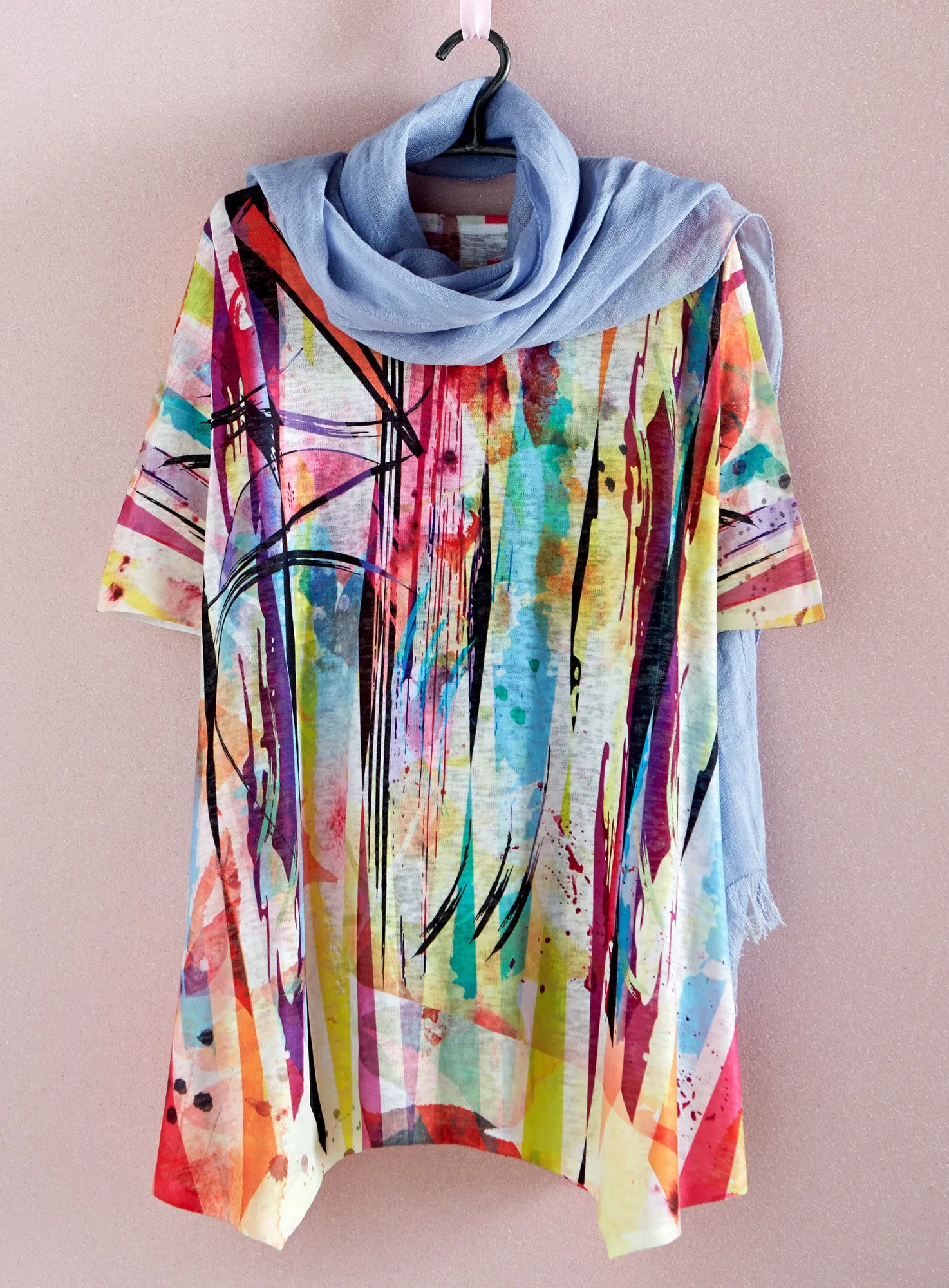 Color Wash Short-Sleeved Tunic