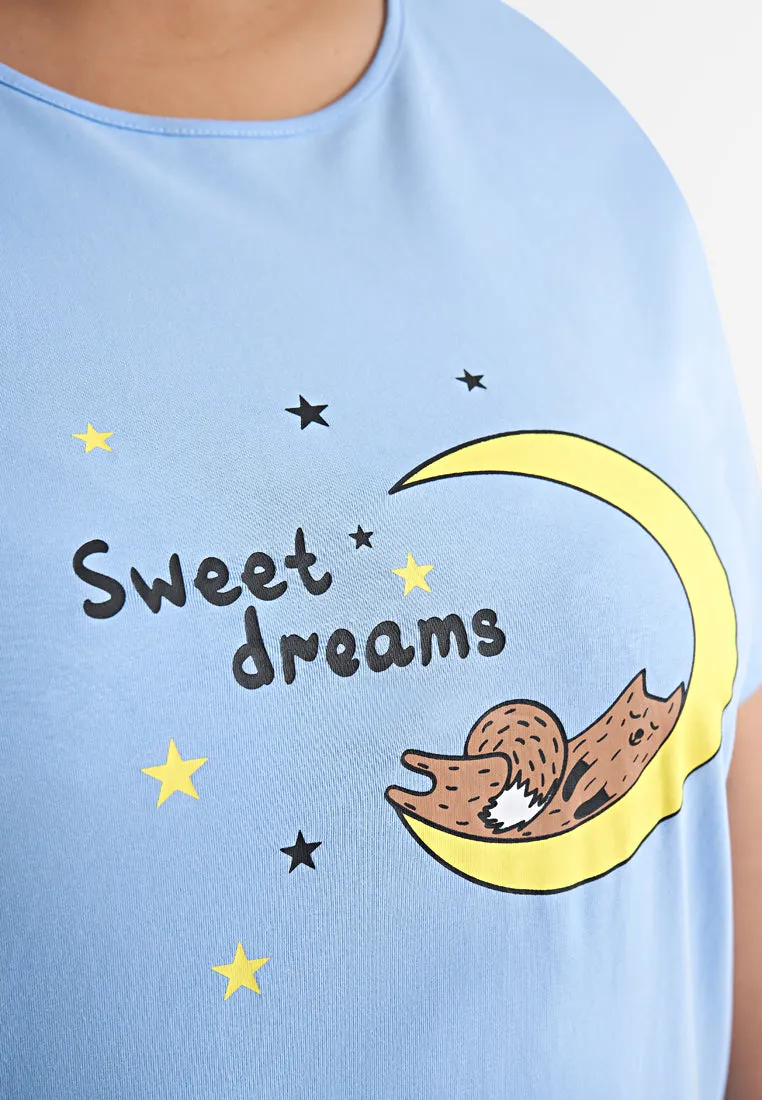 Comel Animals Cotton Jersey Sleep Dress