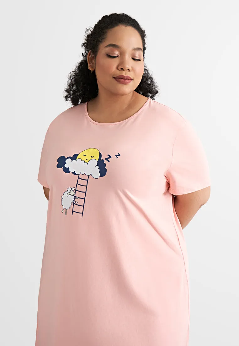 Comel Animals Cotton Jersey Sleep Dress