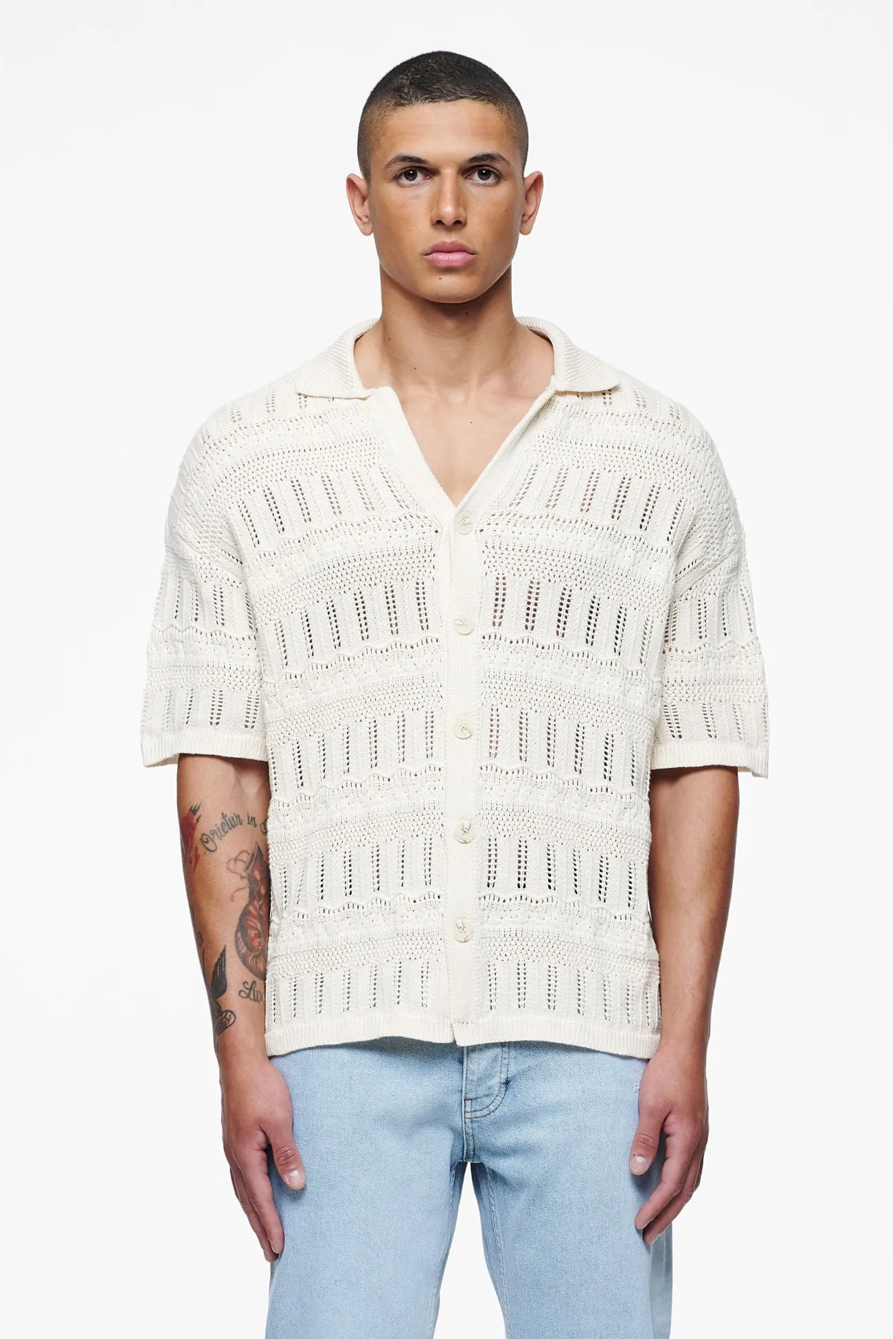 Degraves Crochet Shirt Unbleached