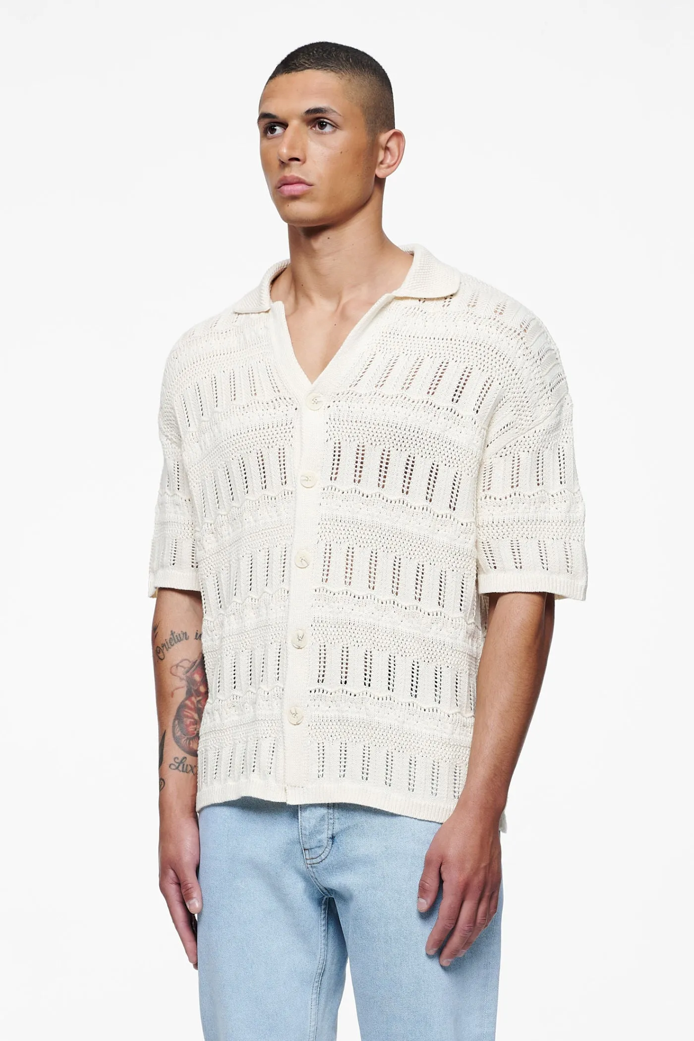 Degraves Crochet Shirt Unbleached