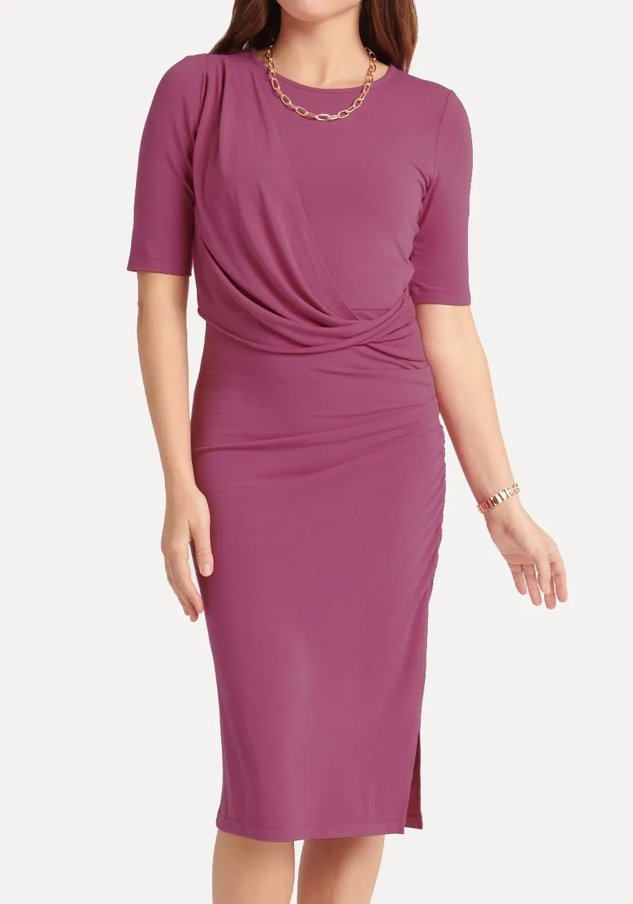 Drape Jersey Dress (Magenta Haze)