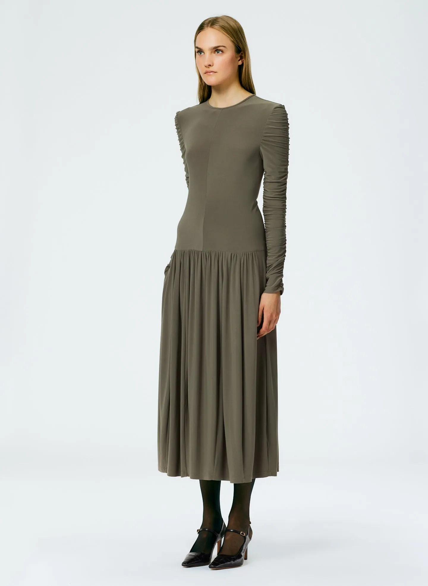 Drapey Jersey Ruched Dress