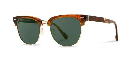 Eugene Acetate Sunglasses | Autumn / Elm Burl | G15 Polarized | Shwood