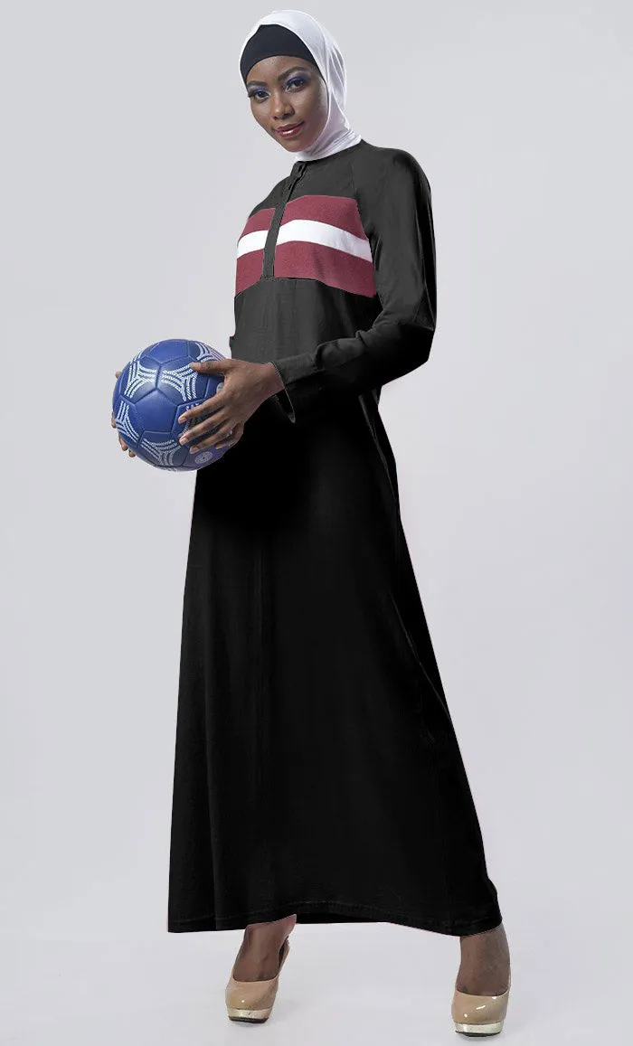 Everyday Blue Jersey Sportswear Abaya Dress