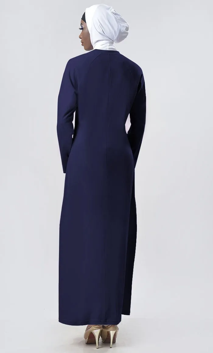 Everyday Blue Jersey Sportswear Abaya Dress