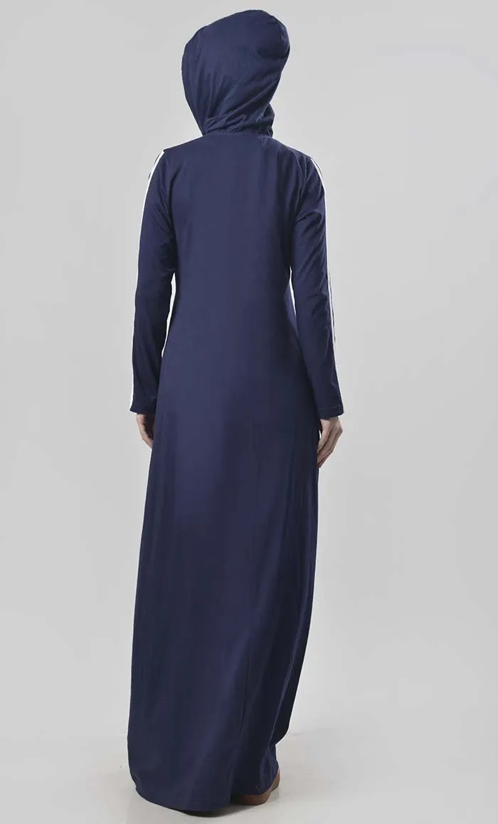 Everyday Navy Jersey Sportswear Abaya Dress