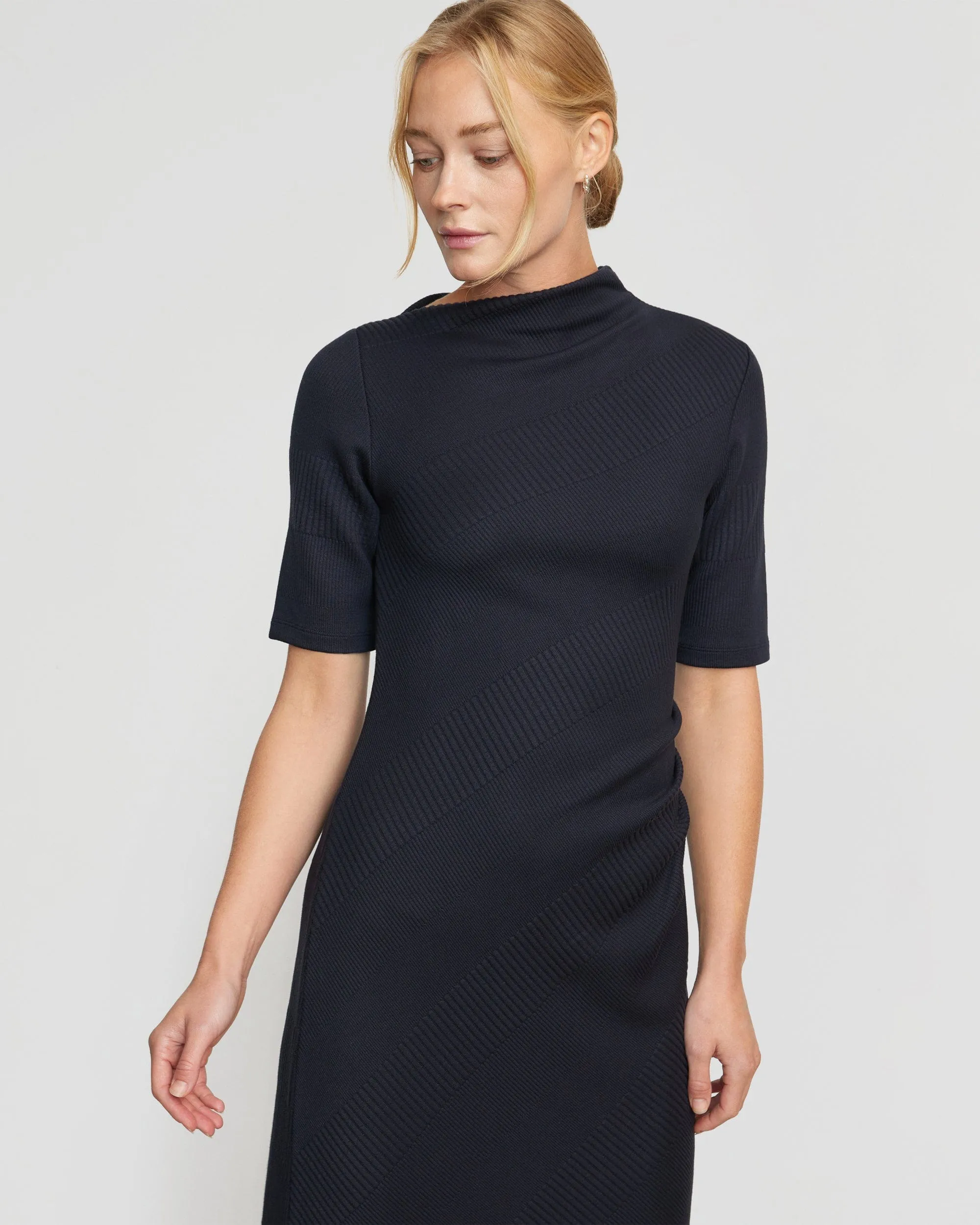 Evie Ribbed-Knit Jersey Dress