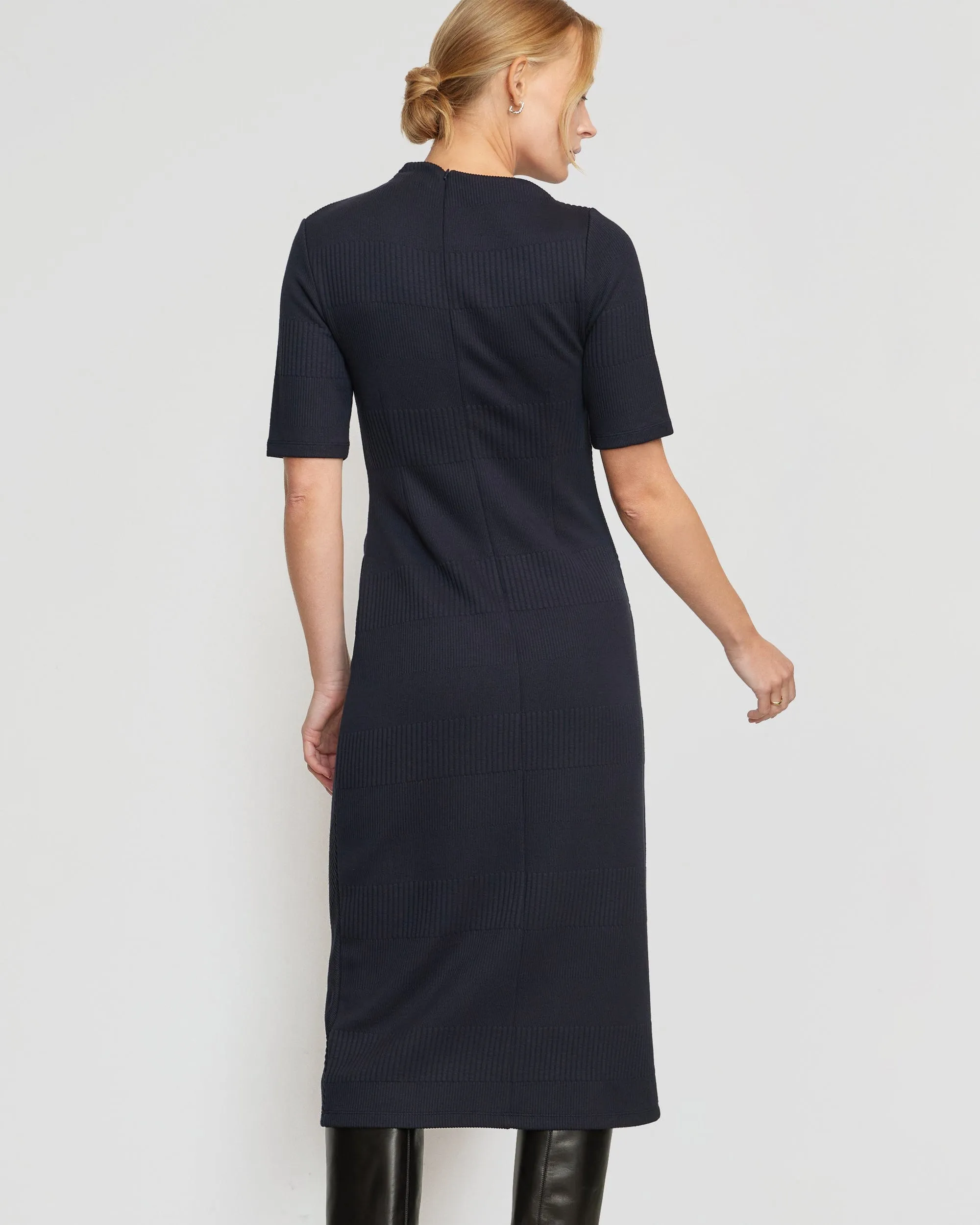 Evie Ribbed-Knit Jersey Dress