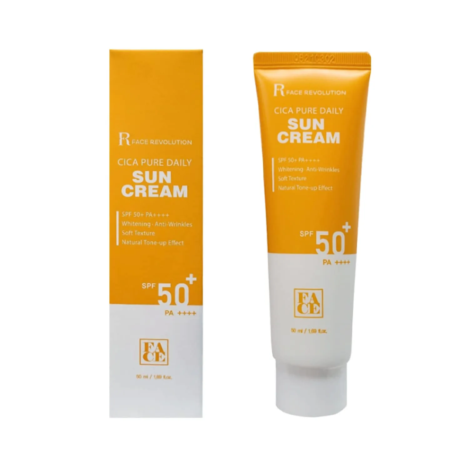 Face Revolution SPF50  PA     Cica Pure Daily Sun Cream Korean facial sunscreen