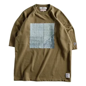 FUNDAMENTAL PATCHWORK WIDE SWEAT TEE-KHAKI